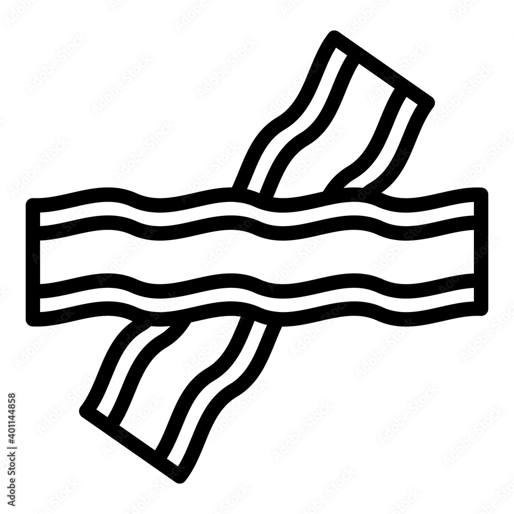 Poster bacon slice icon. outline bacon slice vector icon for web design isolated on white background