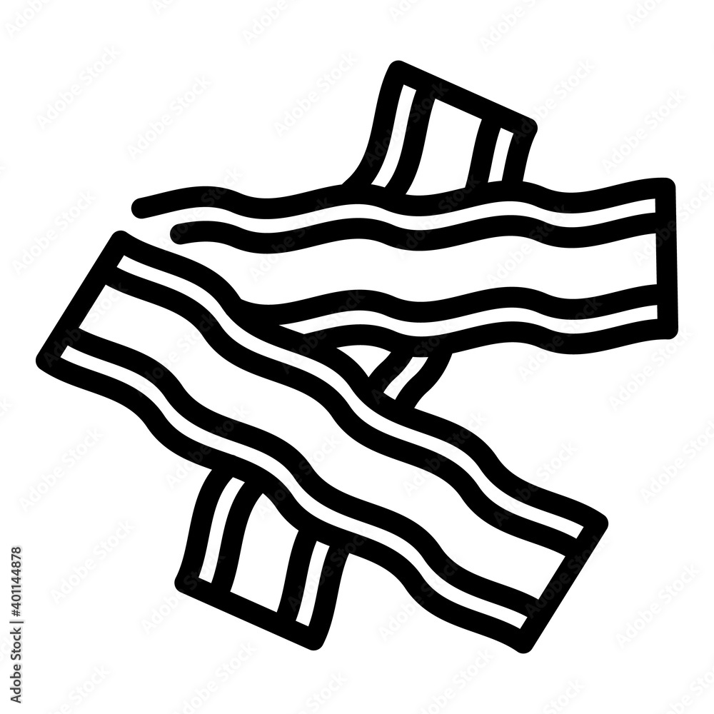 Poster bacon food icon. outline bacon food vector icon for web design isolated on white background