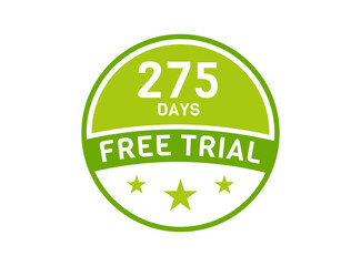 275 days free trial. 275 day Free trial badges