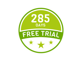 285 days free trial. 285 day Free trial badges