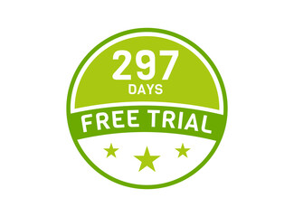 297 days free trial. 297 day Free trial badges