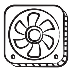 
Doodle design of pc fan icon, editable vector 
