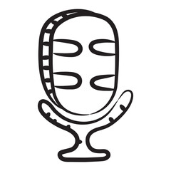 
Voice recorder microphone icon in doodle style
