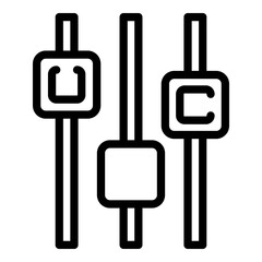 Equalizer control button icon. Outline equalizer control button vector icon for web design isolated on white background