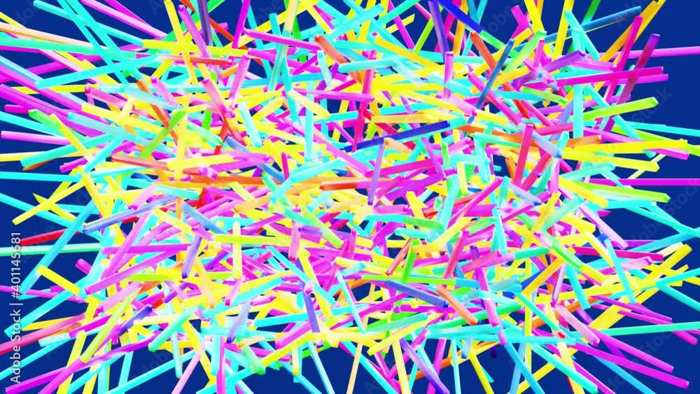 Poster 3d abstract simple geometric background with multicolor rectangles like light bulbs flashing neon li