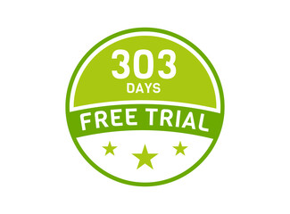 303 days free trial. 303 day Free trial badges