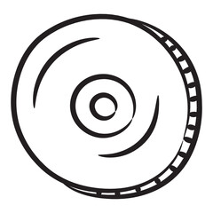 
Compact disc icon in doodle design, editable vector 

