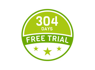 304 days free trial. 304 day Free trial badges
