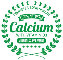Calcium Logo. Minerals for Health. Vector Label.