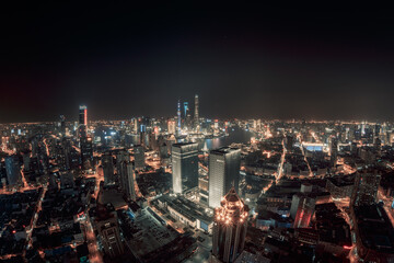 Fototapeta na wymiar Night view of the cityscapes, skyline in Shanghai, China