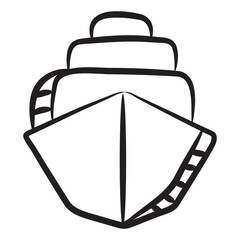
A watercraft journey, cruise doodle icon
