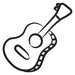 Naklejka premium Guitar, a musical instrument doodle icon 