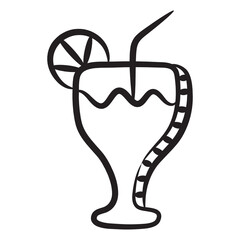 
Margarita icon in doodle vector, refreshing drink,
