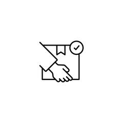 Delivery box icon. Hand holding package icon. Home Delivery package, parcel box. Vector graphic illustration. Suitable for website design, logo, app, template, and ui. EPS 10.