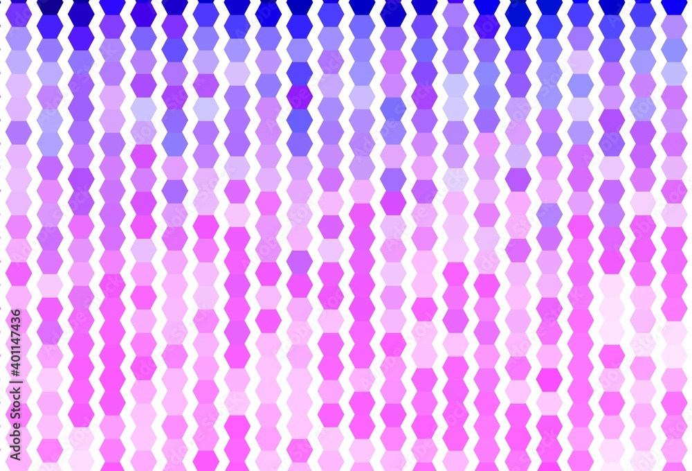 Poster light purple vector template in hexagonal style.