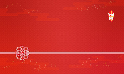 水引 年賀 正月 のし 熨斗 お祝い 背景 和風 亀甲文様 ベクター 素材