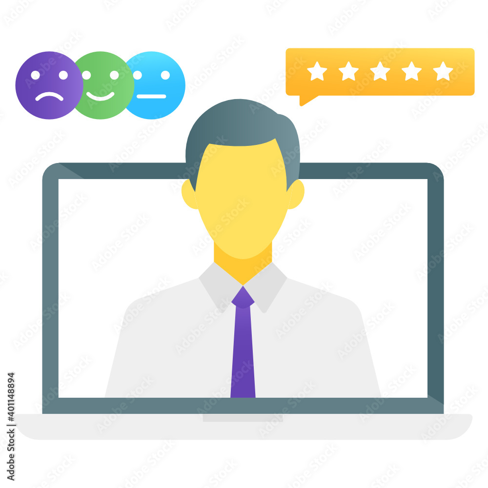 Canvas Prints vector of customer rating, flat gradient style