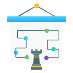 
Flat gradient vector of strategy direction, tactical sitemap 

