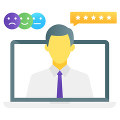 
Vector of customer rating, flat gradient style 
