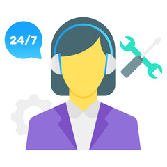 
Client support concept, gradient vector of customer service 
