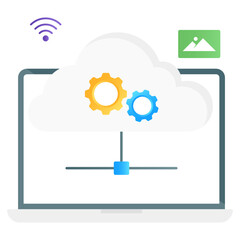 
Cloud services concept icon in gradient style 
