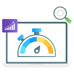 
Web speed test, seo performance gradient conceptual icon
