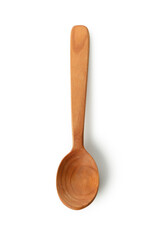 Empty wooden spoon isolated on white background