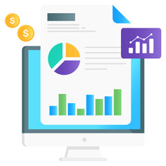 Flat gradient icon of business intelligence in editable style 