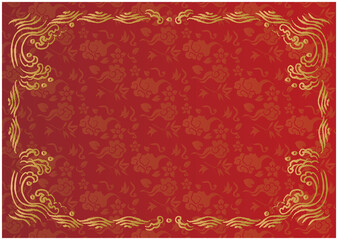 中華　和風　フレーム枠　背景