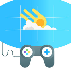 
Smart playing technology, flat gradient vector of vr gaming 
