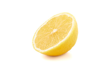 Fototapeta na wymiar Lemon slice isolated on the white background, macro close up