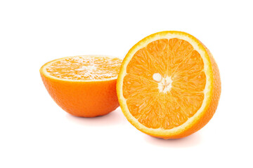 Fresh fruits: Oranges isolated on the white background, macro close up