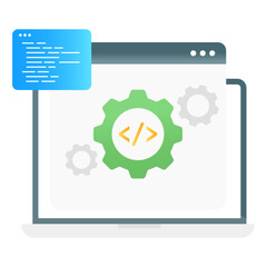 
Editable modern style vector of code optimization vector in flat gradient design 
