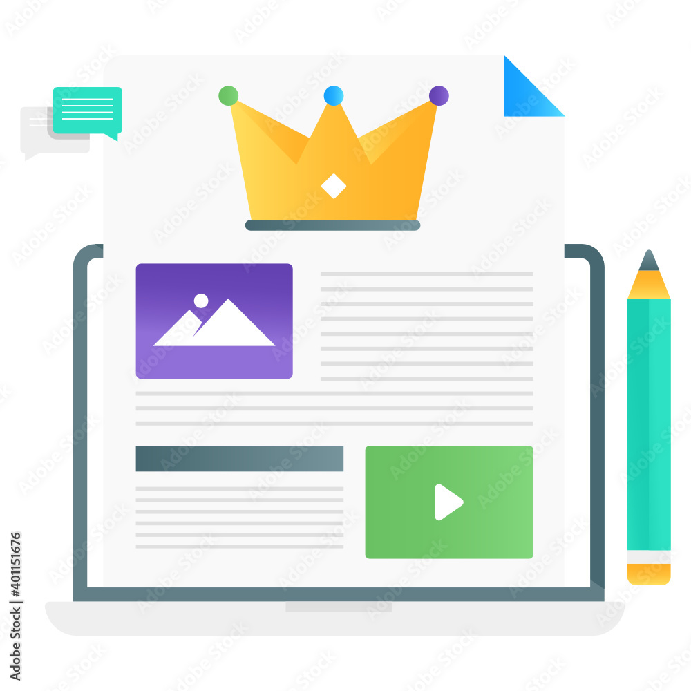 Wall mural gradient vector of premium content, website rating concept
