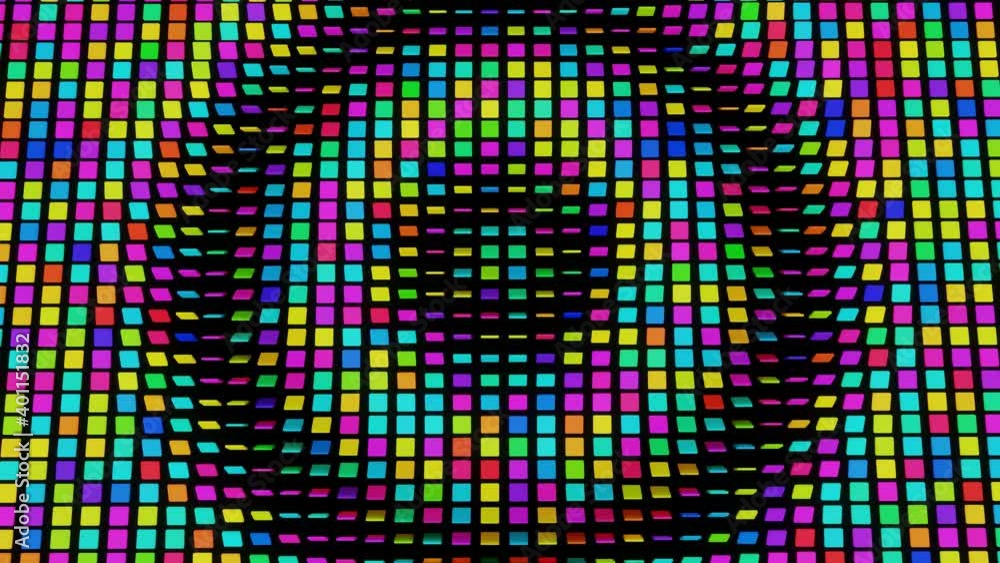 Poster simple geometric background with colorful plates on plane flashing like neon lights, looping smooth 