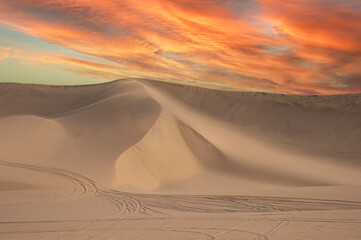 Beautiful desert at sunset in Namibia.