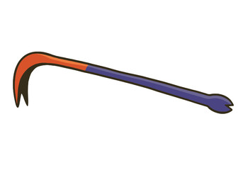 Illustration of a crowbar. Vector illustration on white background.