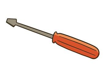 Illustration of a screwdriver. Vector illustration on white background.
