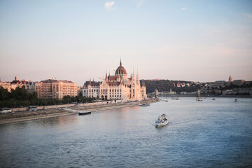 Fototapeta premium Beautiful city of budapest with the view of the Danube river