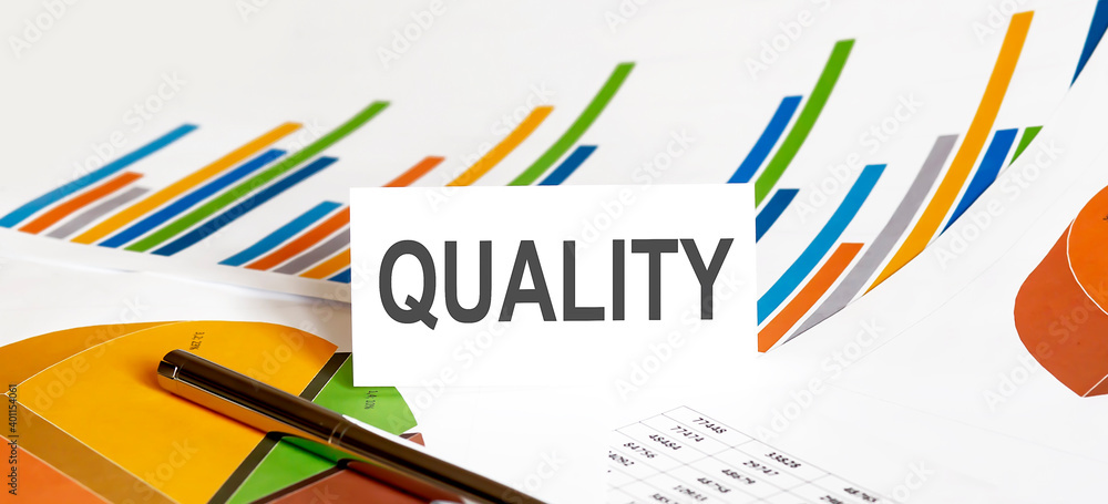 Poster quality text on paper on chart background with pen