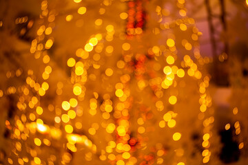 Gold yellow bokeh abstract background. for add text or image product presentation or for merry christmas and happy new year background.