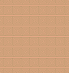 Meander. Simple geometric ornament in the form of a broken line. Seamless pattern