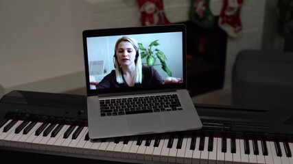 Music Piano Internet Class At Home. Studying Online