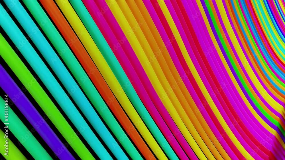 Poster abstract geometric looped bg with multicolor curved tubes form stripe structure light effects. curve