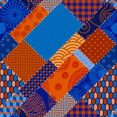 Seamless background pattern. Textile patchwork pattern. Vector image