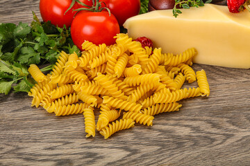 Italian pasta - raw Girandole for cooking