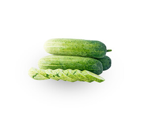 fresh cucumber (cucumis sativas) isolated on a white background
