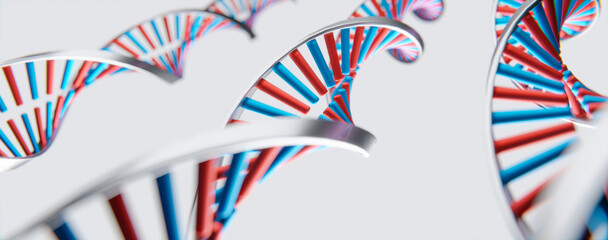 Doppel Helix Protein - 3D Visualisierung: Konzept Genetik oder Klonen