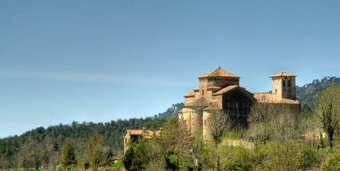 Fototapeta premium Église romane de Sant Jaume de Frontanyà, Espagne
