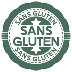 Gluten Free (Sans Gluten) Label in French. Vector Gluten Free Icon.